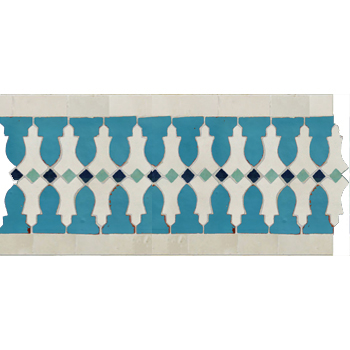 Mosaic House Moroccan tile Ank 1-23-3-12   White,   Midnight Blue,   Light Green,   Turquoise,    solid cement, encaustic, field, pattern, traditional, stars, classic 